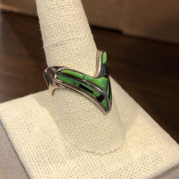 JAY KING DTR Green Turquoise Sterling Silver Ring Sz 10-1/4 - Picture 1 of 9